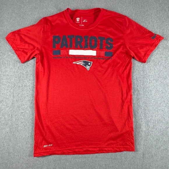 Nike Shirt Mens Small Red New England Patriots Dri Fit NFL Training Equipment