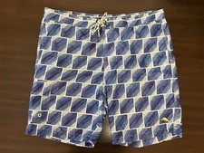Tommy Bahama Relax Geometric Print Swim Trunks Blue Coral size Large