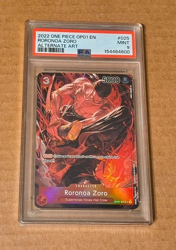2022 One Piece OP01 Romance Dawn Roronoa Zoro Alternate Art #025 PSA 9
