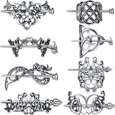8 Pcs Viking Celtic Hair Clips Vintage Knot Hair Stick Retro Celtic Barrette