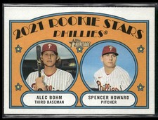 2021 Topps Heritage #11 Phillies 2021 Rookie Stars (Alec Bohm / Spencer Howard)