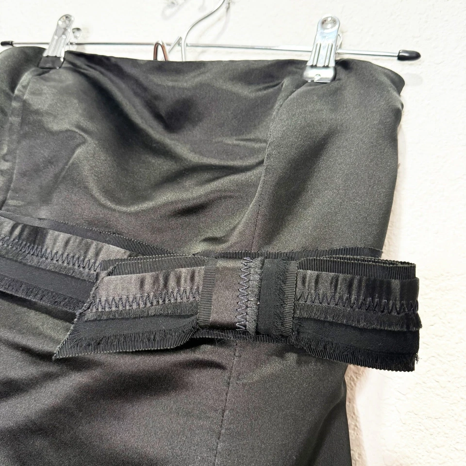 Vera Wang Black 100% Silk Strapless Trumpet Dress 10 - Image 4 of 4