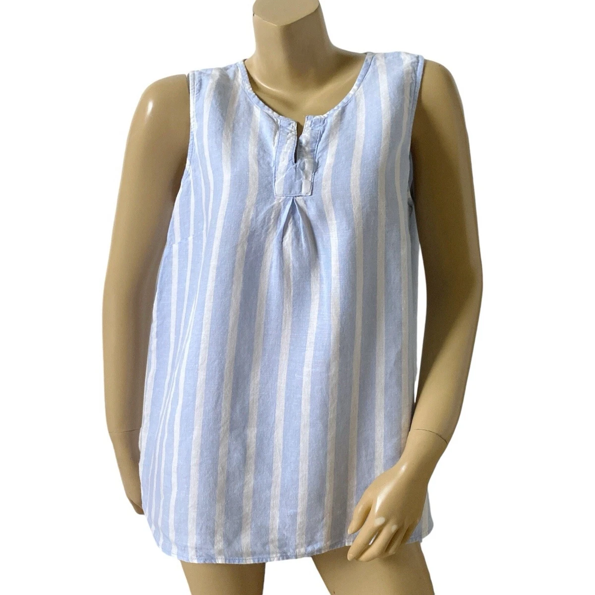 Haut Sans Manches Ellen Tracy Dégradé Bleu - Taille 14, Zip Dans Le Dos, Style Boho Côtier