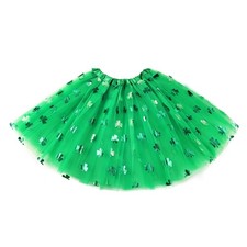 Shamrock Tutu for Girls 3 Layered Green Tulle Skirts 4-12 Years, Green-2