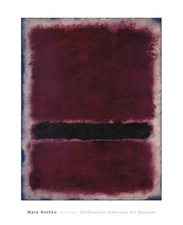 Untitled, 1963 by Mark Rothko Art Print Brown Maroon Abstract Poster 32x26