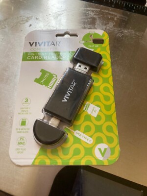 BRAND NEW Vivitar Connect It 5 in 1 Multi Function Card Reader OTG USB USB-C