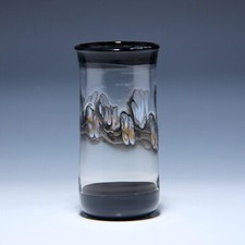 Vor der Lampe geblasene Glasvase Eberhard Zell Geesthacht 1983 - 14,4 cm