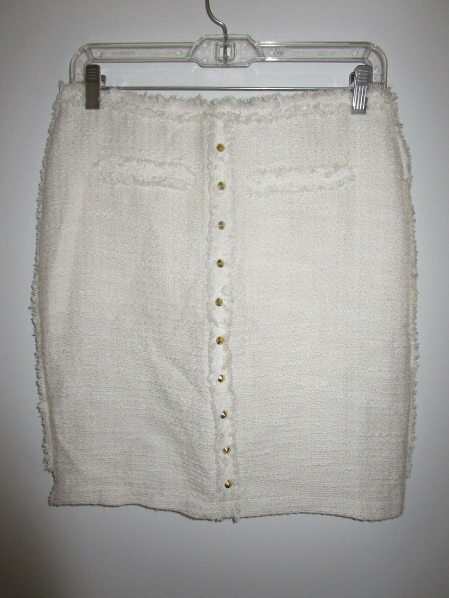ロビ 【Ordinary Joy】Tailered Long OP Jennifer Lopez Lined Knit Ivory Short Pencil Skirt Gold