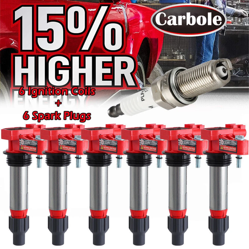 6x Ignition Coils+Spark Plugs for 2010-2015 Chevrolet Traverse Camaro 3.6L UF569 - Image 3 of 4