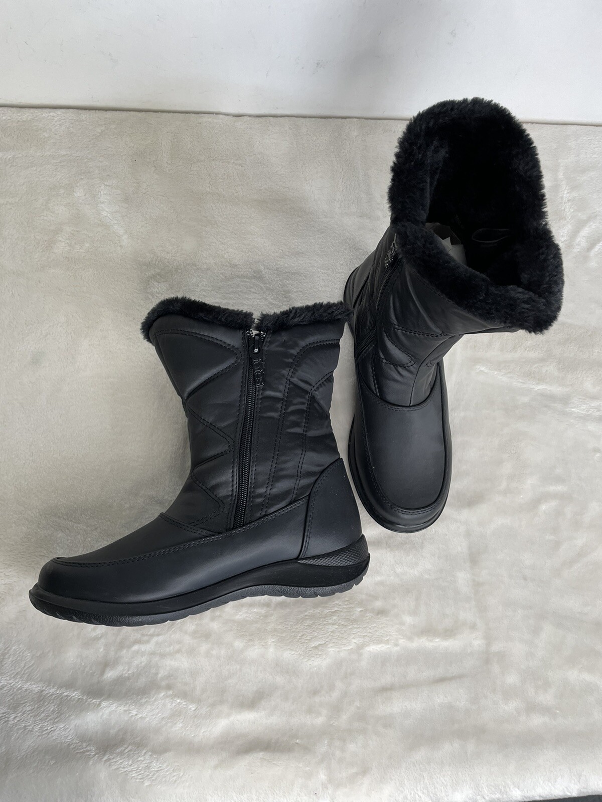 Women's Totes Brand Jara Black Waterproof Winter Snow Boots Size 6m eBay