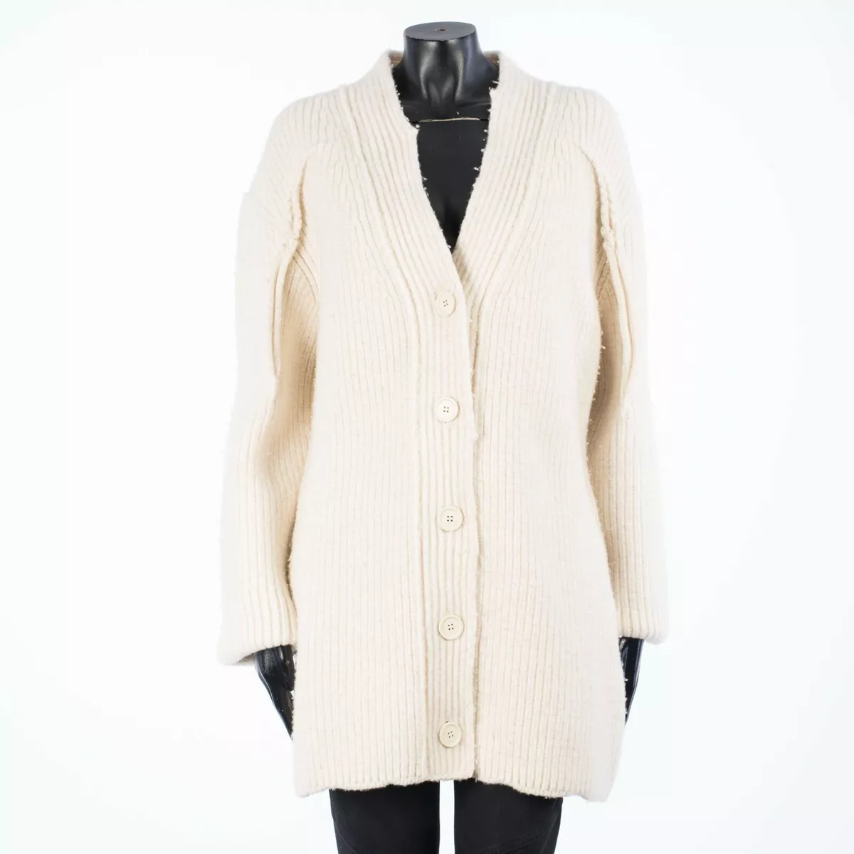 BOTTEGA VENETA 2650$ Thick Rib Knit Cardigan, Wool/Cashmere, Loose Fit