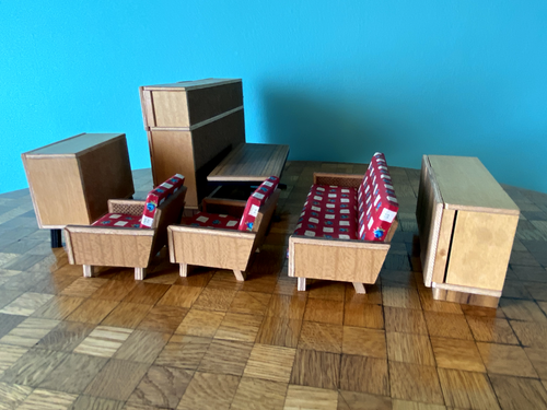 Wohnzimmer Altmann 60er OVP Puppenhaus Puppenstube 1:12 dollhouse living room - Bild 7 von 14