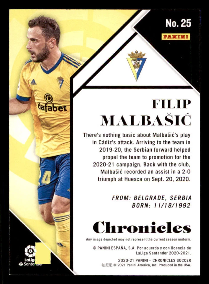 2020-21 Panini Chronicles La Liga Blue #25 Filip Malbasic /99 - Image 2 of 2