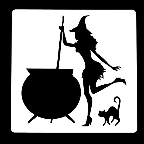 Halloween Stencil Witch Ghost Haunted House Pumpkins Skeletons Bones Bats Craft - Picture 216 of 231