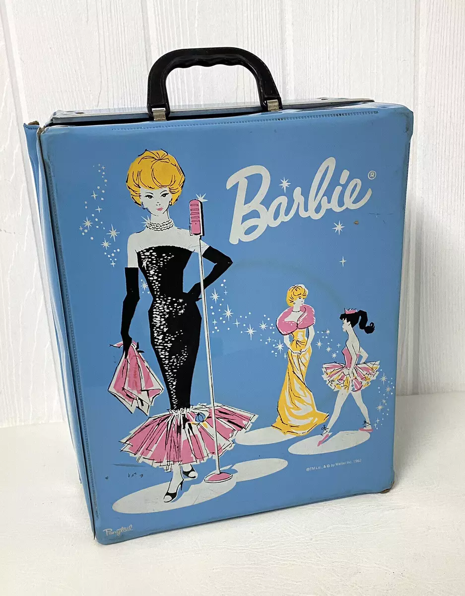 Vintage 1962 By Mattel, Inc Barbie Doll Carrying truck Storage Case Blue  Closet