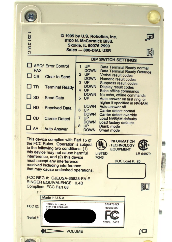 Módem de fax Sportster 33.6 US ROBOTICS 000839-07 Foto 4 de 4