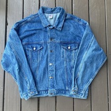 Vintage Tyca Denim Jean Jacket Men's 2XL Blue Cotton Made In USA Distressed