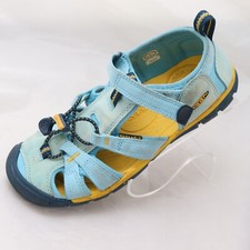 Keen Seacamp II Kids Youth Boys Size 3 Turquoise Yellow Washable Sandals 1022995