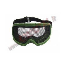 MASCHERA SNOW CON RETE IN METALLO VERDE ROYAL AD OCCHIALE PROTEZIONE PER SOFTAIR