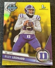 2023 Bowman Chrome University Riley Leonard Yellow Refractor /75 Duke Notre Dame
