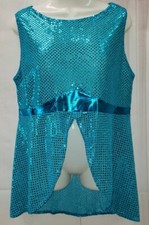 Praise Liturgical Dancewear NWT Tunic Overlay Women Praise Church Dance Aqua LG