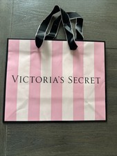 Victoria's Secret Papier-Geschenktüte glänzend pink umrandet in schwarz mittelgroß (11 x 9 x 5)