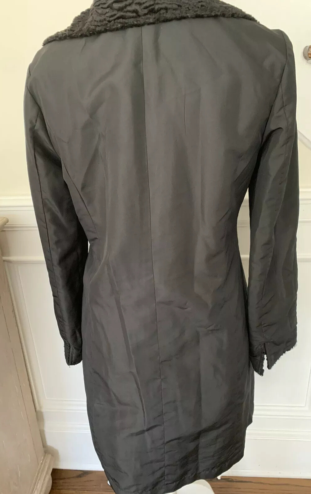 Embossed Faux Fur Reversible Rain Coat Gem