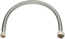 20" Stainless Steel Faucet Supply Line Connector Hose 1/2" FIP X 3/8" comp NEW