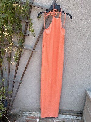 chinese dress ladies Camel/Coral Halter Back Cross Strap Tiered Maxi Dress – Aquarius Brand main image 0