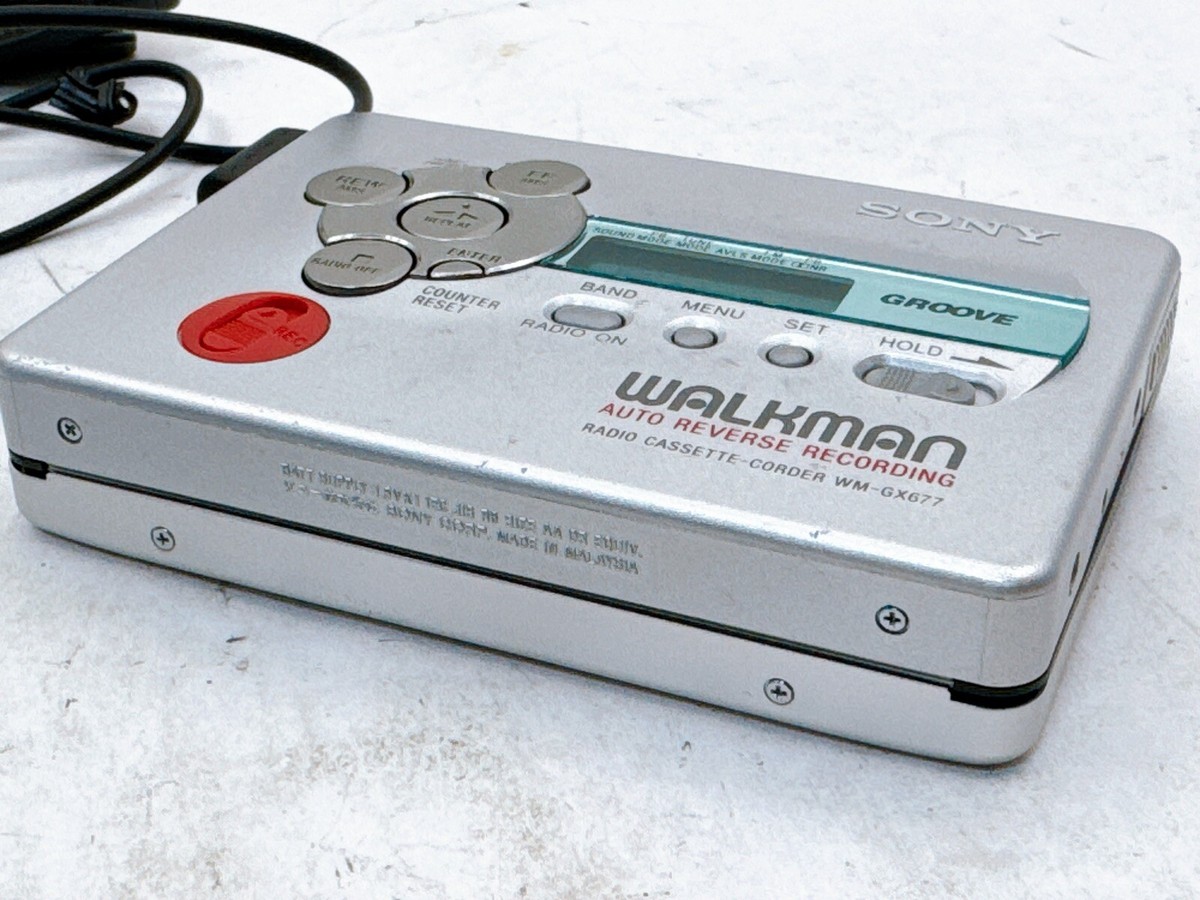SONY Walkman WM-GX677 Silver Cassette Recording Player with
