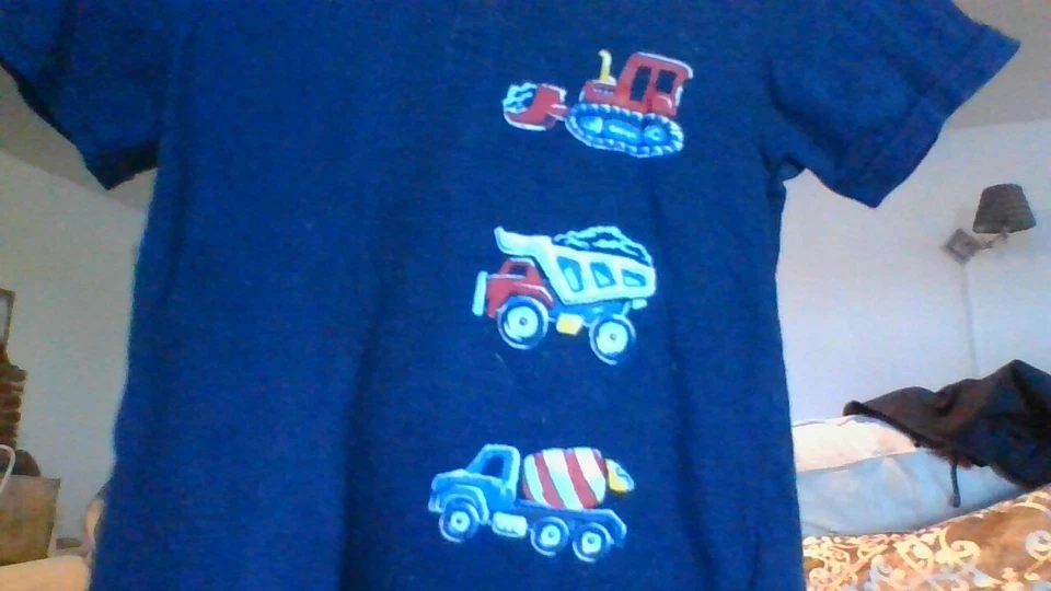 CONSTRUCTION TRUCKS SHIRT Kids Headquarters Boys sz5 collared short-sleeve blue - Image 2 of 4