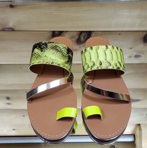 lime green flat sandals