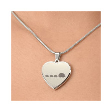 Engraved Heart Necklace - Mama Hedgehog With 3 Hoglets