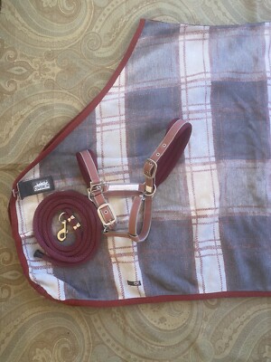 Eskadron Fleece Dress Sheet Set- Burgundy/ Cranberry/Grey- Cob 72 