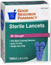Good Neighbor GNP Lancets 30 Gauge 100 Count New in Box Exp. 05/18/2026