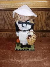 Vintage Lillian Veron Lady Woman Pilgram Thanksgiving Nutcracker Fall *READ
