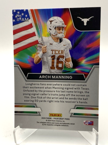 Arch Manning 2024 Panini Prizm Draft Picks Instant Impact II-AM - Bild 2 von 2