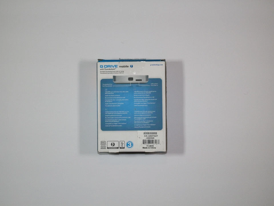 The G-Technology 1TB G-Drive Mobile Hard Drive High-speed Thunderbolt or USB 3.0 - Image 2 of 4