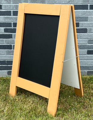 A-Frame Sidewalk Sign Sandwich Board - Leather Satchel Yellow