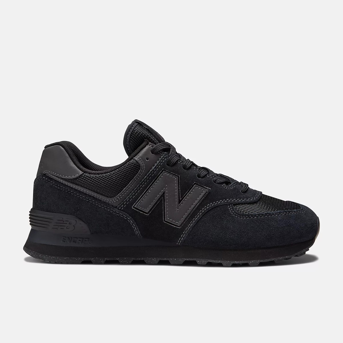 スニーカー New Balance ML574EVE 5FT1954 New Balance Men's 574 Monochrome Black ML574EVE Suede Shoes
