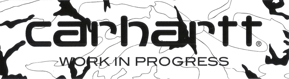 Big Carhartt WIP Streetwear Sticker Schwarz Weiß 24x6,5cm