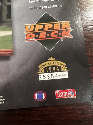 3 1994 Upper Deck NFL FOOTBALL Star Rookie Class Promo Sheet 8.5" x 11" #/30000 - Picture 5 of 5