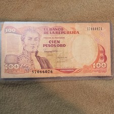 Colombia 100 Pesos Oro Banknote El Banco de la Republica 1990 57066076
