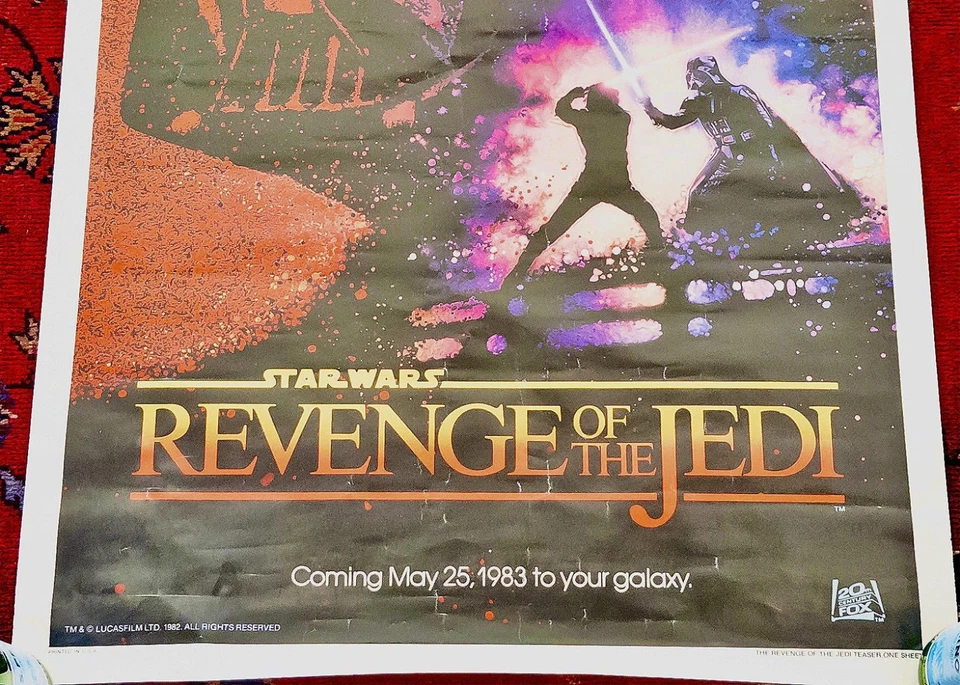 Star Wars Revenge Of The Jedi Teaser One Sheet Poster 1982 VG, Please Read, Rare - Image 2 of 4