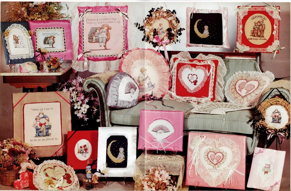 Victorian Sentiments Alma Lynne Cross Stitch Pattern Booklet 1984 VTG Hearts + - Image 3 of 3