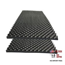 2 PCS Acoustic Panels,48''X24''X2'' Egg Crate Foam Soundproof Foam Wall Black