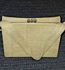 1950s faille Vintage Black Faille Half-Moon Box Purse with Embroidered Red Rose Patch — listing 2
