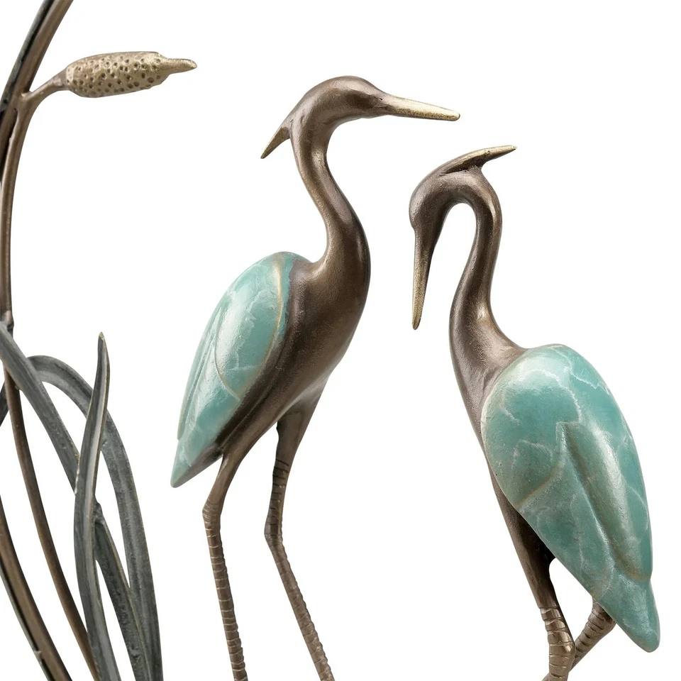 Escultura romántica de garza de aluminio decorativa para el hogar coleccionable Foto 4 de 4