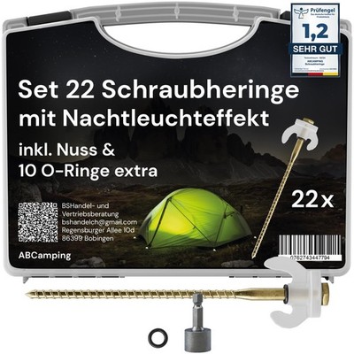 Schraubheringe Set [22 Stück] Stahl Heringe für weiche bis Harte Böden