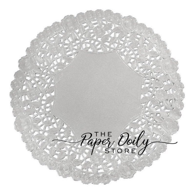 50 - 8"SILVER Metallic Foil PAPER DOILIES |Silver Doily, Anniversary Decorations